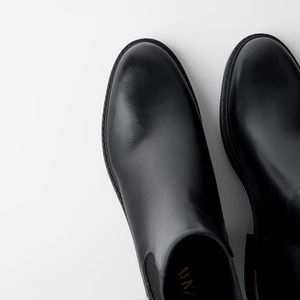Black Slip On Zara Booties